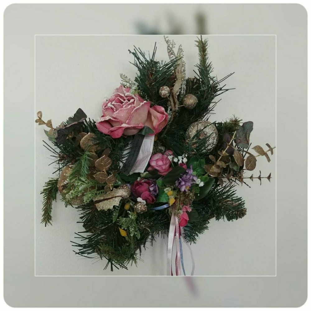 Home Interiors & Gifts Rose Wreath Faux Floral